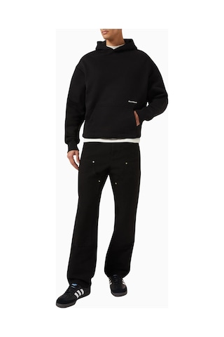 About Blank Box Hoodie In Loopback Cotton-jersey Black Erkek Sweatshirt Siyah