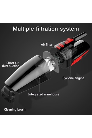 Createtech Uzunluğu: Tipi Taşınabilir Süpürge Siyah Led Kablolu Kablo Işıklı Güçlü Elektrikli El Araba 5m 120w Vz