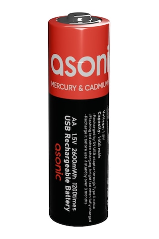 Asonıc Pl1400 Aa Şarjlı Pil 1.5volt 1400mah/2600mwh Type-c İle Kolay Şarj 2 Li Paket Usb To Type-c Kablo  19