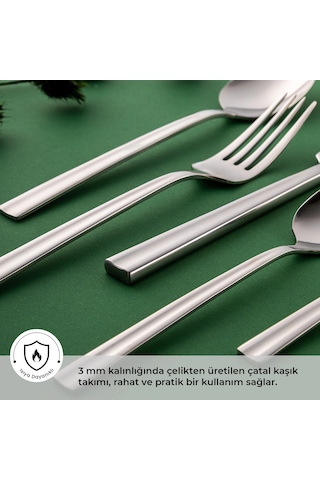 Emsan Çınar 84 Parça 12 Kişilik Çatal Kaşık Bıçak Takımı Çelik