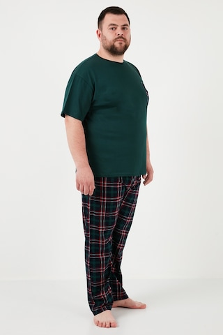Buratti Pamuklu Regular Fit Büyük Beden Erkek Pijama Takımı 6572002B Yeşil