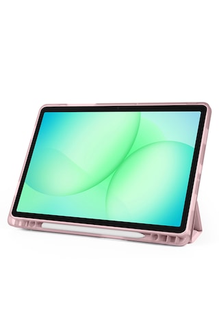 Samsung Galaxy Uyumlu Tab A11 Plus Kılıf Tri Folding Kalem Bölmeli Katlanabilir Standlı Pu Deri Yumuşak Kapak
