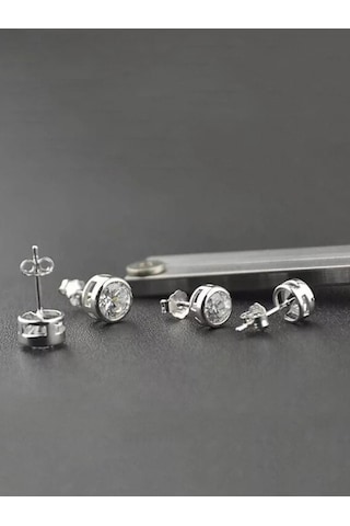 Brezza Lusso Jewelry Gümüş Zirkon Taşlı Bayan Gümüş Küpe