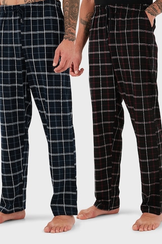 Buratti Pamuklu Regular Fit Normal Bel Düz Paça Cepli 2'Li Paket Erkek Pijama Altı 6574003S2 Lacivert-Siyah Bordo