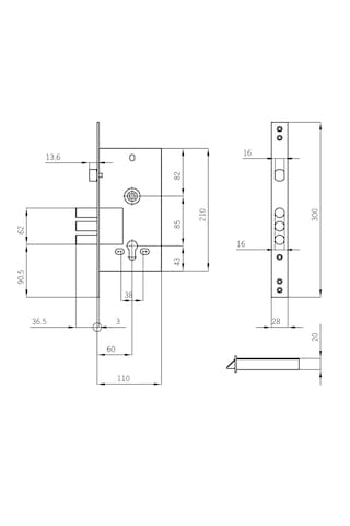 İto Çelik Kapı Alt Kilit 2003k - 754/68k 3 Anahtar