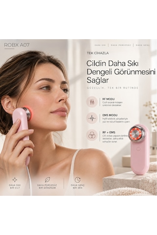 Robx A07 Yeni Nesil Rf Ems Cilt Sıkılaştırıcı Ve Kırışıklık Yüz Ve Vücut Aleti Pembe