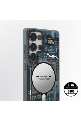Galaxy Uyumlu S25 Ultra Kılıf Magsafe Şarj Özellikli Youngkit Technology Serisi Kapak Mavi