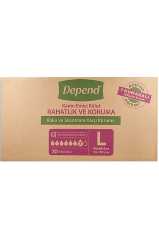 Depend Emici Külot Kadın Hasta Bezi Büyük Boy 5 x 30'Lu