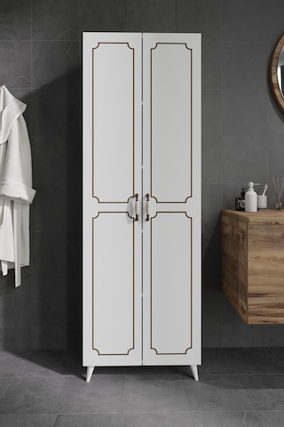 2 Kapaklı 5 Bölmeli Geniş Çok Amaçlı Banyo Dolabı - Tamamı 1. Kal Beyaz