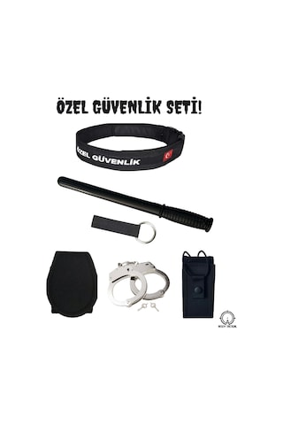 Özel Güvenlik Yazılı Palaska Seti Güvenlik Siyah