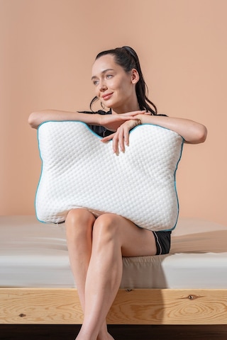 Boyun Destekli Ortopedik Visco Yastık Horlama Yastığı 55x40x12/10 Cm Beyaz