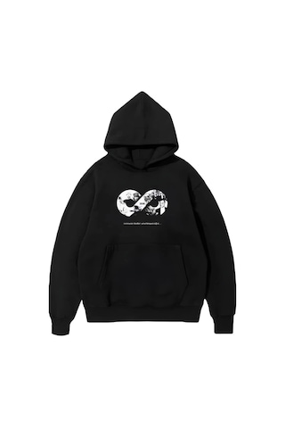 Valensdesign Üç İplik Kapşonlu 10 Kasıma Özel Sweatshirt - Siyah