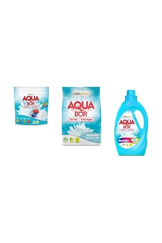 Aquabor Doğal Mineralli Tablet + 4 Kg Beyaz + Sıvı Renkliler 3 Lü Set
