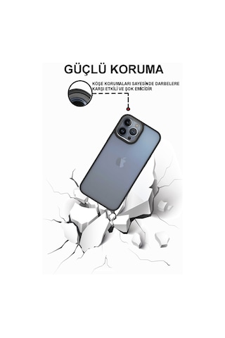 Apple Uyumlu iPhone 11 Pro Kapak Metal Kamera Korumalı Arkası Şeffaf Silikon Kılıf - Lila