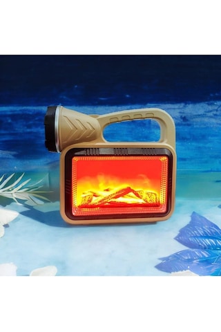 Güneş Enerjili Şömineli Çok Fonksiyonlu Çift Işık Kaynağı Usb Şarjlı Solar El Feneri