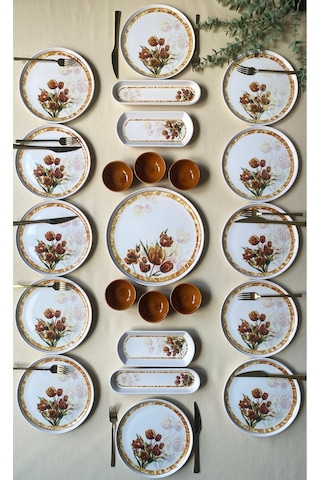 Vintage Model 12 Kişilik 23 Parça Kahvaltı Takımı Vintage