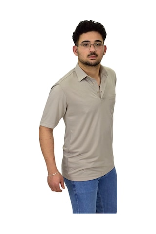 Raymons Erkek Büyük Beden Gömlek Yaka Tişört T6065 Bgl-st04540 Bej