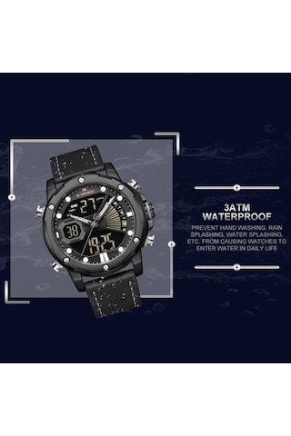 Erkek Saat İş Çok Fonksiyonlu Su Geçirmez Saatler Kuvars Saat Siyah&gri Diğer