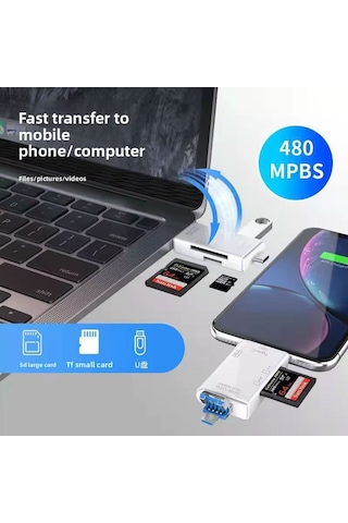 Type-c Otg Kart Okuyucu Usb Hub Sd/tf Hafıza Kart Desteği, Telefon Ve Bilgisayar Uyumlu