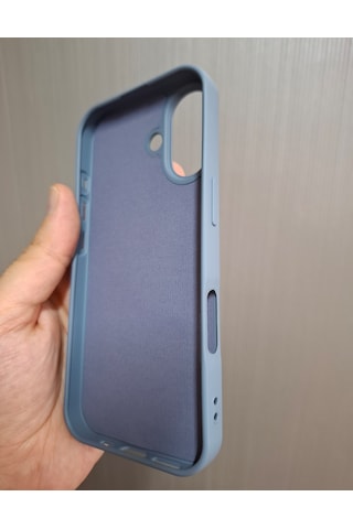 Apple Uyumlu iPhone 17 Logolu İçi Kadife Silikon Lansman Kılıf Füme
