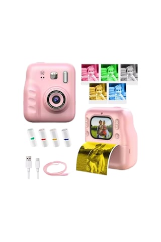 Hd Ekranlı Çocuk Fotoğraf Makinesi Video Kayıt Ve Baskı Kağıdı Kalem