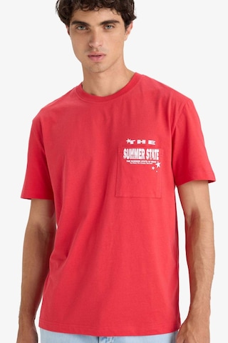 Defacto Regular Fit Bisiklet Yaka Baskılı Kısa Kollu Tişört F8540ax25hsrd39 Kırmızı