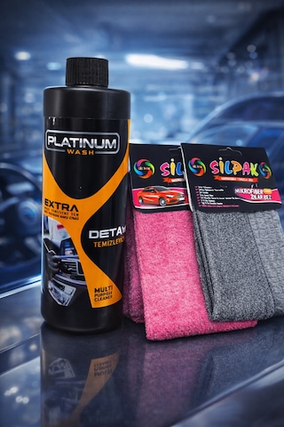 İkili Temizlik Seti Platınum Detay Temizleyici Ve Silpak Mikrofiber Zor Kir Bezi