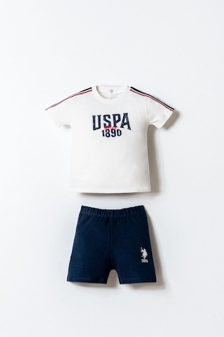 U.s. Polo Assn. Erkek Bebek Beyaz Şort Takım Usb2874-c-v1 Beyaz