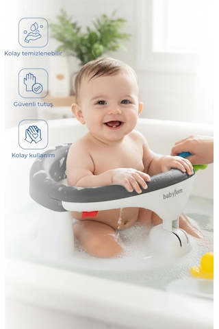 Babyjem Yandan Açılır Banyo ve Mama Oturağı Antrasit
