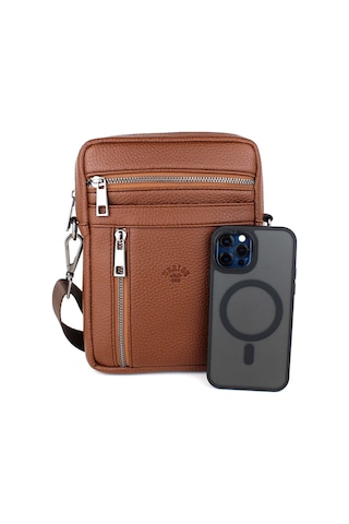 Deri,Se Club 1993 Erkek Taba Askılı Postacı Çanta Omuz Çantası Taba