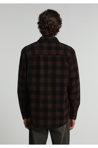 Colin's Colins Relaxed Fit Shirt Neck Ekoseli Erkek Kahverengi Uzun Kol Gömlek Cl1082022 Q1.v1 Brw