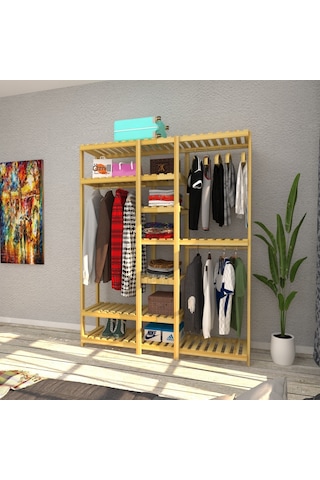 Corto - Açık Ahşap Gardırop