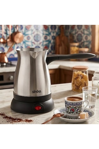 Çelik Elektrikli Cezve Türk Kahve Makinesi - 6fincan 500ml 360 Kablosuz Kullanım Katlanır Kulp Scm-9038 5580 Çok Renkli