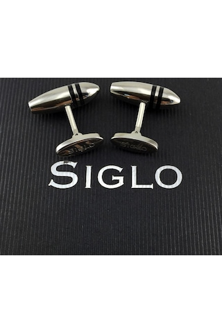 Siglo Siyah Çizgili Model Kol Düğmesi