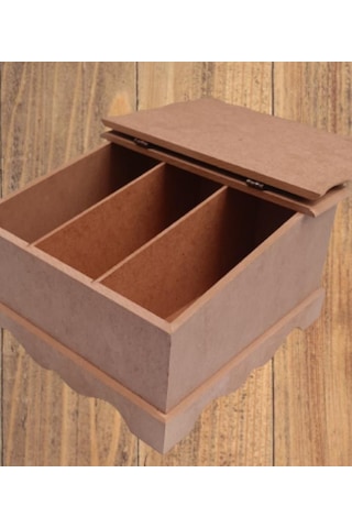 1448bng90068hobi Dekoratif Çay Kutusu Ahşap Mdf Ham El Yapım
