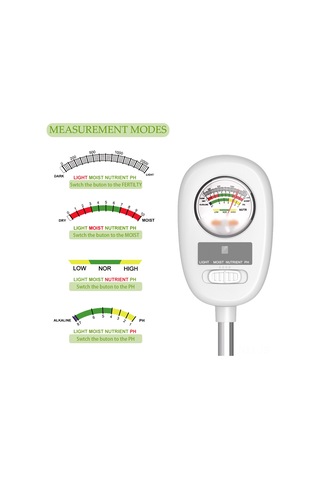 Jeemson Bitki Bakımı İçin Toprak Test Cihazı - Nem, Işık, Ph Ve Gübre Düzeyi Ölçer - 90 Derece Katlanabilir Tasarım
