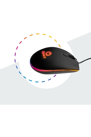Qpart QM-101 Usb Rainbow Işıklı Oyuncu Mouse