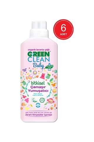 U Green Clean Baby Organik Lavanta Yağlı Bitkisel Çamaşır Yumuşatıcı 6 x 1 L