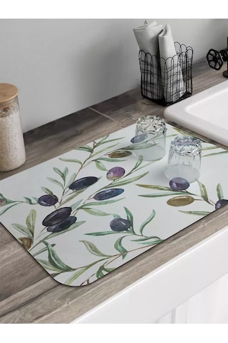 Joyarty Dikdörtgen "olgun Zeytinler" Bulaşık Kurutma Paspası 241485903 Yeşil