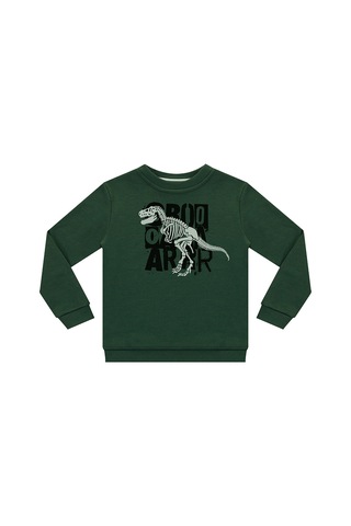 Denokids Roarr Dino Erkek Çocuk Haki Sweatshirt Renkli