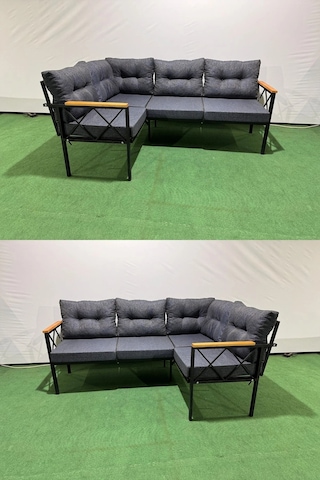 2 2 Köşe Balkon-bahçe-kafe-çay Seti-koltuk Takımı-mutfak Köşe-ofis Koltuğu Yön Değiştirilebilir Mavi