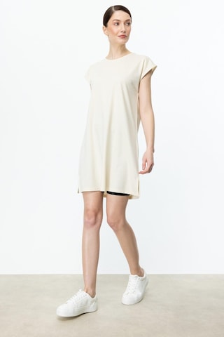 On Fashion On Fahion Sıfır Yaka Uzun Basic Tunik Bluz Krem