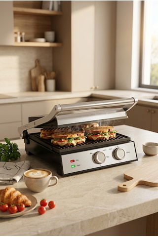 Fressi Izgara Ve Tost Makinesi 2000w Döküm Ayarlanabilir Isı Ve Zaman Kontrollü Fr-tm301