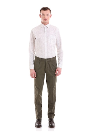 Hatemoğlu Bej Comfort Fit Baskılı 100% Pamuklu Slim Yaka Uzun Kollu Klasik Bej