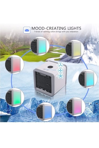 Mobgift Mini Klima Portatif Taşınabilir Soğutucu Led Işıklı Ev Of