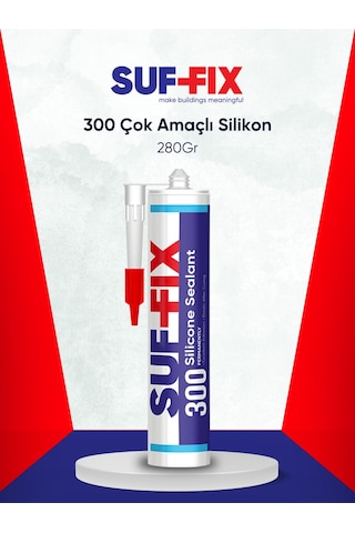 Suf-fix 300 Asetoksi Silikon Mastik 280 Ml Şeffaf, Uv Dayanıml