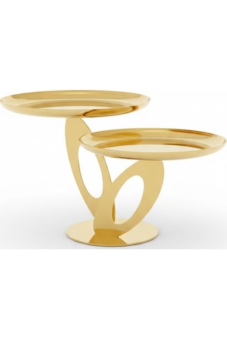Queen Gold 2 Li Sunum Tabağı 26x20 Cm