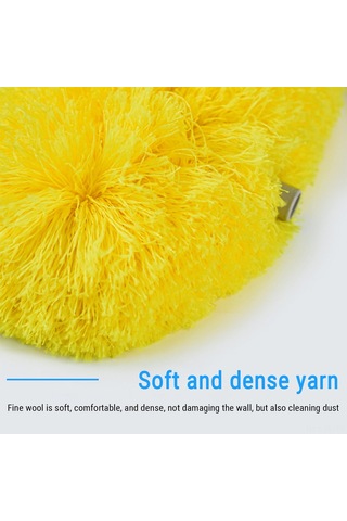 Lemestar Alüminyum Gövde Mikrofiber Başlı Uzatılabilir Temizlik Süpürgesi - Tavan, Fan, Pencereler İçin Yenilikçi Toz Temizleyici Aleti Sarı