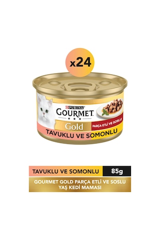 Gold Somon Ve Tavuklu Konserve Yetişkin Kedi Maması 24 X 85 G
