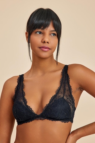 Roma Siyah Balensiz Dantelli Dolgusuz Üçgen Bralet Sütyen siyah